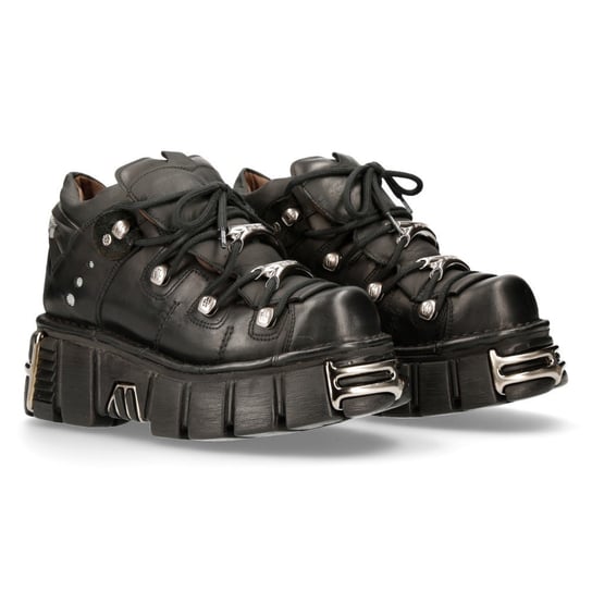 buty NEW ROCK ITALI NEGRO, ITALI NEGRO, ITALI NEGRO, TOWER NEGRO ACERO + lateral + puntera + traser [M-106N-S16]-43 NEW ROCK