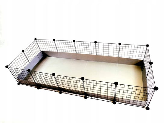 C&C Klatka modułowa dla świnki morskiej, królika, jeża 180x75 cm (5x2) - srebrno-szara Zamiennik/inny