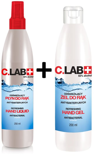 C.LAB+, zestaw żel antybakteryjny i płyn do rak, 200 ml+250 ml C.LAB+