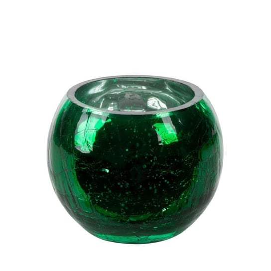 C. zielony świecznik w formie kuli ze szkła 10X8 Eurofirany