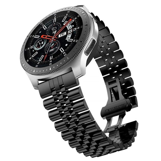 Cadorabo Bransoleta ze stali nierdzewnej 20mm kompatybilny z Samsung Galaxy Watch 42mm / 3 / 4 / 5 / Sport w CZARNY - Wymienna opaska do Huawei Watch 2 do Nokia Steel do LG Watch Sport itp. Cadorabo