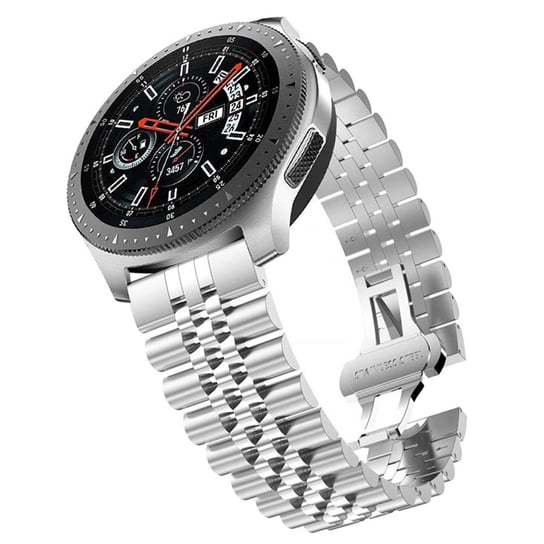 Cadorabo Bransoleta ze stali nierdzewnej 20mm kompatybilny z Samsung Galaxy Watch 42mm / 3 / 4 / 5 / Sport w SREBRNY - Wymienna opaska do Huawei Watch 2 do Nokia Steel do LG Watch Sport itp. Cadorabo