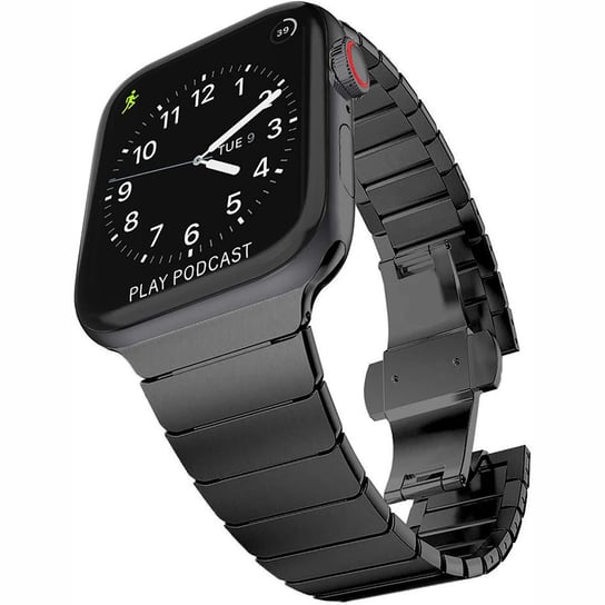 Cadorabo Bransoleta ze stali nierdzewnej kompatybilna z Apple Watch (Series 7 / 8) 45mm, (SE / Series 4 / 5 / 6) 44mm i (Series 1 / 2 / 3) 42mm w CZARNY - Wymienna opaska na rękę dla Twojego Smartwat Cadorabo
