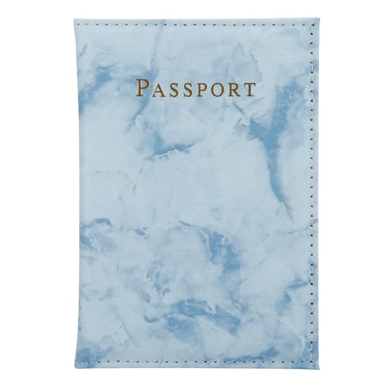 Cadorabo Marmur Błękit skórzana okładka na paszport i karty- 2-częściowy zestaw torebek na jeden paszport i jeden dowód w modnym wzorze Cadorabo