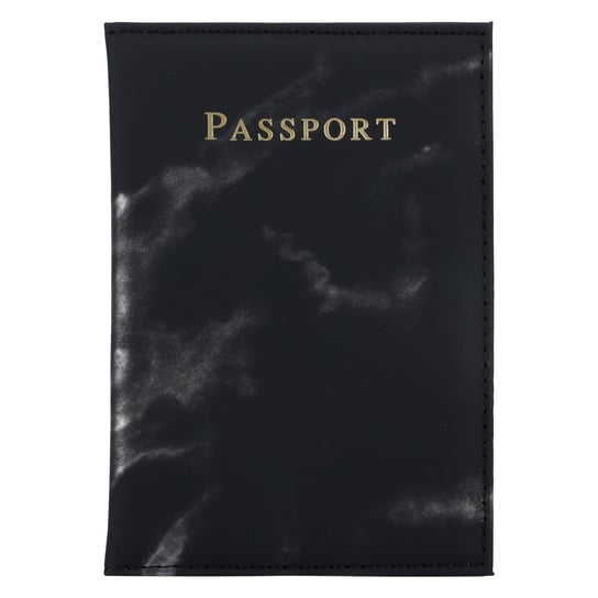 Cadorabo Marmur Czerń skórzana okładka na paszport i karty- 2-częściowy zestaw torebek na jeden paszport i jeden dowód w modnym wzorze Cadorabo