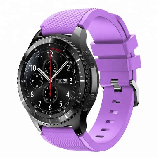 Cadorabo Pasek TPU z metalowym zamknięciem 22mm Kompatybilny z Samsung Galaxy Gear S3 / Gear 2 w FIOLETOWY - Wymienna opaska do Huawei Watch GT do Watch 2 Pro do Ticwatch Pro itp. Cadorabo