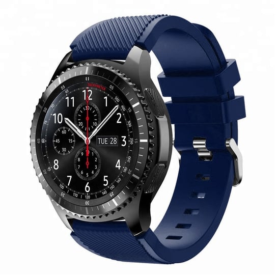 Cadorabo Pasek TPU z metalowym zamknięciem 22mm Kompatybilny z Samsung Galaxy Gear S3 / Gear 2 w NIEBIESKI - Wymienna opaska do Huawei Watch GT do Watch 2 Pro do Ticwatch Pro itp. Cadorabo