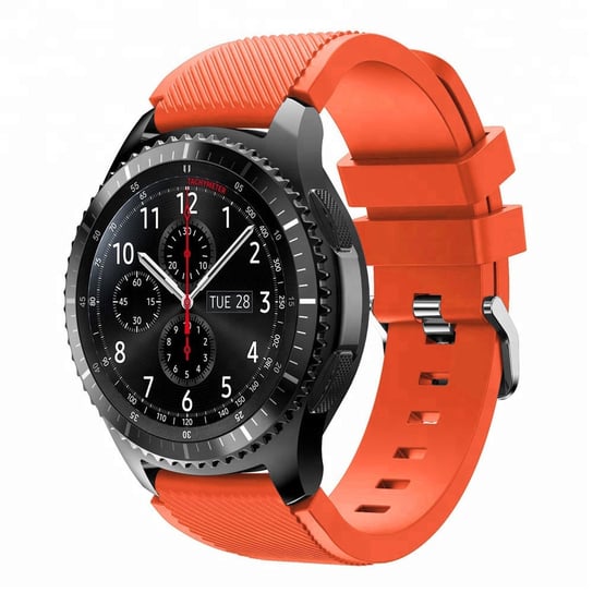 Cadorabo Pasek TPU z metalowym zamknięciem 22mm Kompatybilny z Samsung Galaxy Gear S3 / Gear 2 w POMARAŃCZA - Wymienna opaska do Huawei Watch GT do Watch 2 Pro do Ticwatch Pro itp. Cadorabo