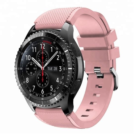 Cadorabo Pasek TPU z metalowym zamknięciem 22mm Kompatybilny z Samsung Galaxy Gear S3 / Gear 2 w RÓŻOWY - Wymienna opaska do Huawei Watch GT do Watch 2 Pro do Ticwatch Pro itp. Cadorabo