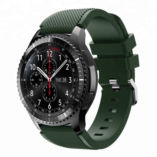 Cadorabo Pasek TPU z metalowym zamknięciem 22mm Kompatybilny z Samsung Galaxy Gear S3 / Gear 2 w ZIELONA - Wymienna opaska do Huawei Watch GT do Watch 2 Pro do Ticwatch Pro itp. Cadorabo