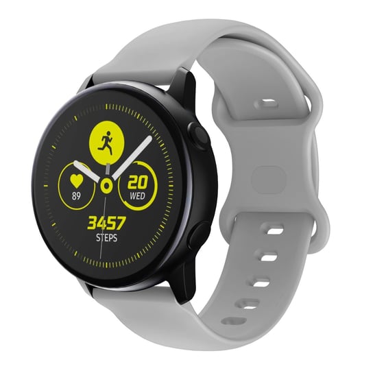 Cadorabo Silikonowa pasek 20mm kompatybilny z Samsung Galaxy Watch 42mm / 3 / 4 / 5 / Sport w SZARY - Wymienna opaska do Huawei Watch 2 do Nokia Steel do LG Watch Sport itp. Cadorabo