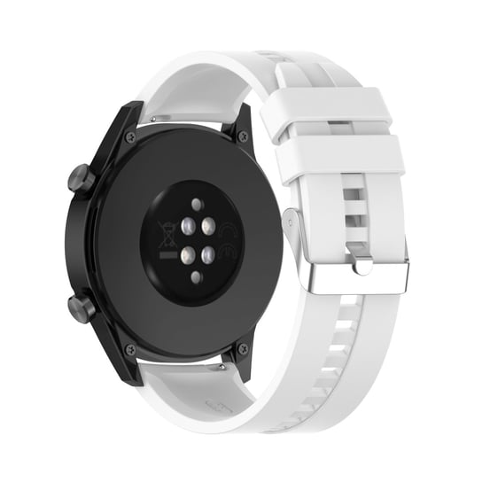 Cadorabo Silikonowy pasek do zegarka 22mm kompatybilna z Samsung Galaxy Gear S3 / Gear 2 w BIAŁY -Zastępczy pasek do zegarka Huawei Watch GT dla Watch 2 Pro dla Ticwatch Pro dla Pepple Time i więcej Cadorabo