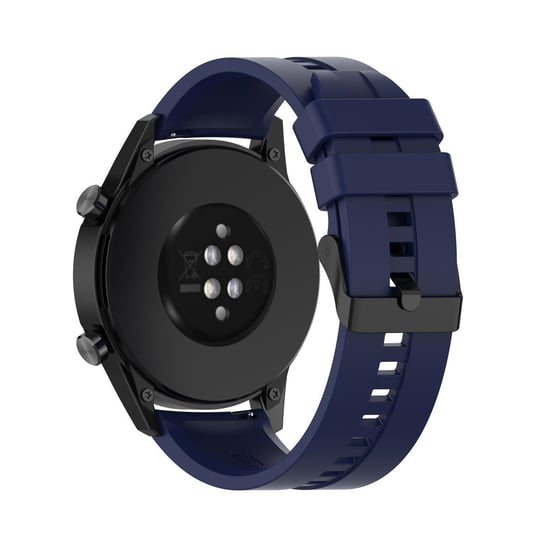 Cadorabo Silikonowy pasek do zegarka 22mm kompatybilna z Samsung Galaxy Gear S3 / Gear 2 w CIEMNO NIEBIESKI -Zastępczy pasek do zegarka Huawei Watch GT dla Watch 2 Pro dla Ticwatch Pro dla Pepple Tim Cadorabo