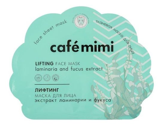 Cafe Mimi, liftingująca maska w płachcie na twarz brunatna alga, 22 g Cafe Mimi