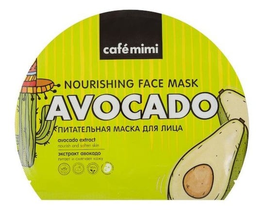 Cafe Mimi, odżywcza maska na twarz w płachcie awokado, 22 g Cafe Mimi