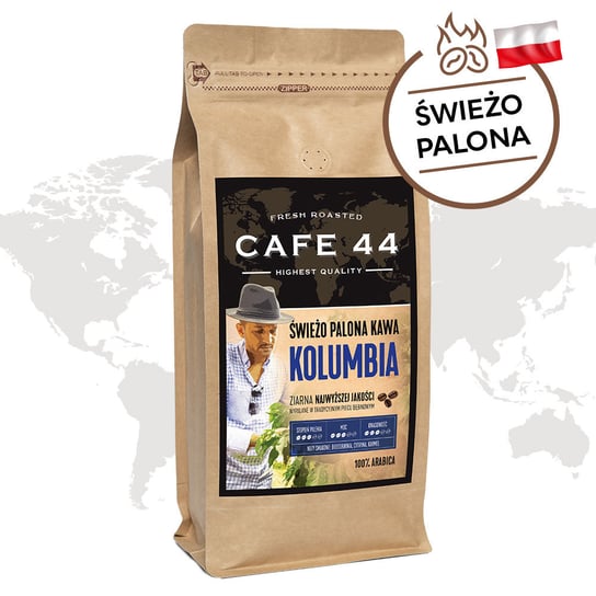 Cafe44, kawa ziarnista Kolumbia, 1 kg AGRO MMK