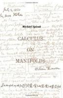 Calculus on Manifolds Spivak Michael