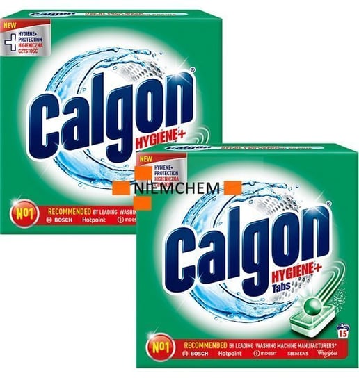 Calgon Hygiene+ Plus Tabletki Odkamieniacz do Pralki 2 x 15szt Calgon