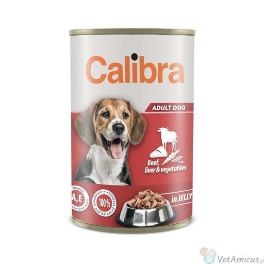 Calibra Adult Dog Beef, Liver, Vegetable 1240g - mokra karma w puszce dla psa Calibra