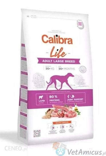 Calibra Life dog adult large breed lamb new - sucha karma 12kg Calibra