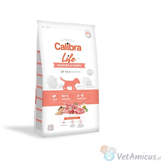 Calibra Life dog  starter & puppy lamb new - sucha karma 12kg Calibra