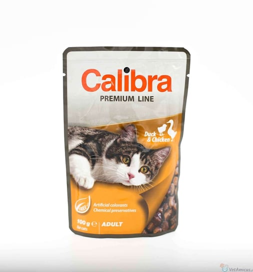 Calibra Premium Cat Adult Duck & Chicken 100g - Karma dla kota w saszetce Calibra