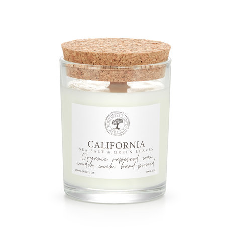 California - naturalna świeca zapachowa - rzepakowa, drewniany knot, bez ftalanów 200ml NihilNovi Studio