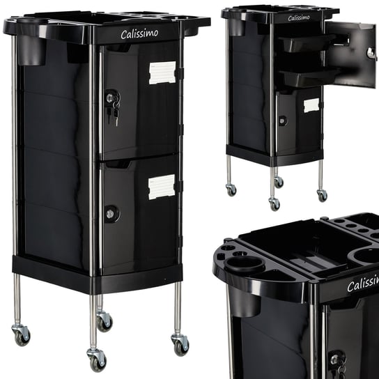 Calissimo, Pomocnik fryzjerski wózek stolik na kółkach do farbowania X10-E do salonu kosmetycznego szafka z szufladami Calissimo