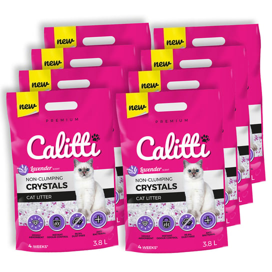 CALITTI Crystals Lawenda ŻWIREK SILIKONOWY 8x3,8L Calitti