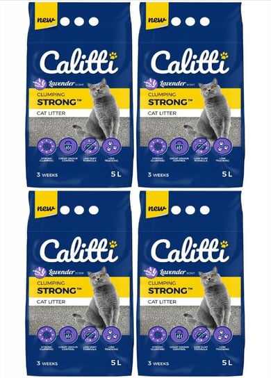 Calitti Strong Lavender 4X5L - Żwirek Bentonitowy Calitti