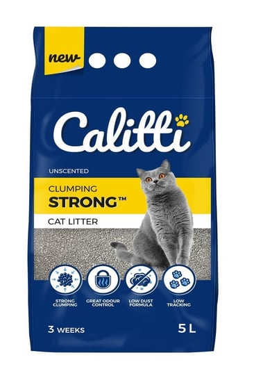 Calitti® STRONG Żwirek dla kota bentonitowy Compact Bezzapachowy 5l Calitti
