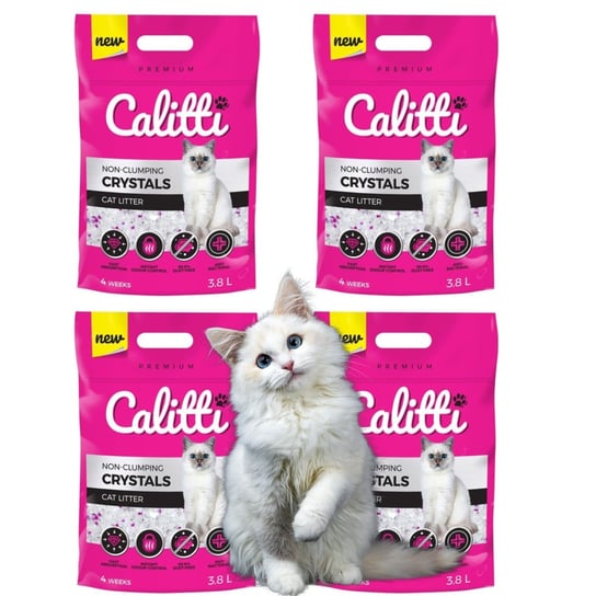 CALITTI Żwirek dla kota CRYSTALS silikonowy ZESTAW 4 x 3,8L Inna marka