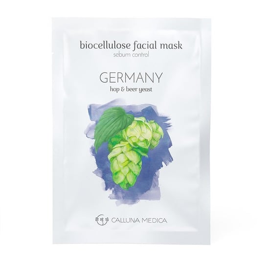 Calluna Medica, Germany Sebum Control Biocellulose Facial Mask, regulująca sebum maseczka z biocelulozy Hop & Beer Yeast, 12 ml Calluna Medica