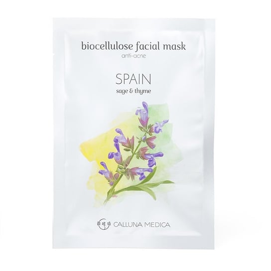 Calluna Medica, Spain znti-Acne Biocellulose Facial Mask, przeciwtrądzikowa maseczka z biocelulozy Sage & Thyme, 12 ml Calluna Medica