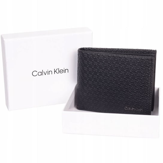 Calvin klein bezpieczny portfel męski 6cc czarny Calvin Klein