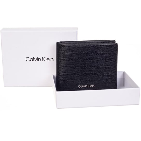 Calvin Klein Bezpieczny Portfel Męski Minimalism Bifold 5Cc W/Coin Black K50K508719 Bax Calvin Klein
