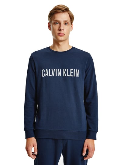 Calvin Klein Bluza Męska Cienka L/S Sweatshirt Navy 000Nm1960E 8Sb L Calvin Klein