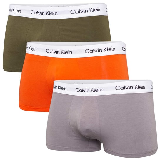 Calvin Klein Bokserki Męskie Low Rise Trunk 3Pk Szare/Pomarańczowe/Zielone 0000U2664G 6Gl  M Calvin Klein