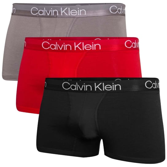 Calvin Klein Bokserki Męskie Trunk 3Pk Czarne/Czerwone/Szare 000Nb2970A 6Io M Calvin Klein