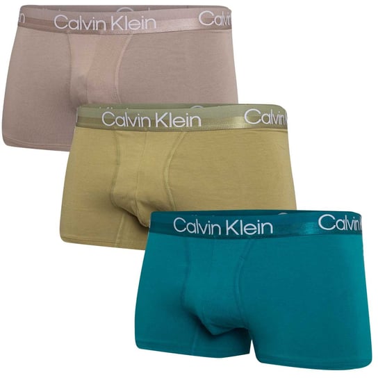 Calvin Klein Bokserki Męskie Trunk 3Pk Turkusowe/Zielone/Beżowe 000Nb2970A 6Xz L Calvin Klein