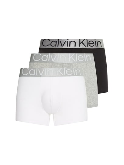 CALVIN KLEIN BOKSERKI MĘSKIE TRUNK 3PK WHITE/GRAY/BLACK 000NB3130A MPI L Calvin Klein