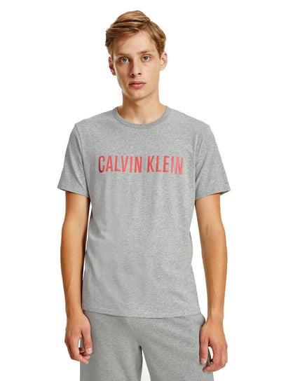 Calvin Klein Koszulka Męska T-Shirt S/S Crew Neck Gray 000Nm1959E W6K L Calvin Klein