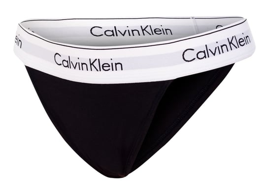 CALVIN  KLEIN MAJTKI BIKINI DAMSKIE HIGH LEG TANGA BLACK 000QF4977A 001 - Rozmiar: S Calvin Klein