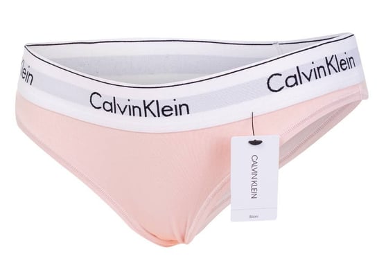 CALVIN  KLEIN MAJTKI BIKINI DAMSKIE PUDROWY RÓŻ F3787E 2NT - Rozmiar: S Calvin Klein