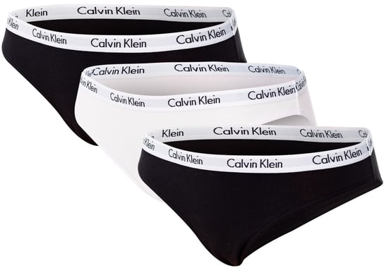 CALVIN  KLEIN MAJTKI DAMSKIE BIKINI 3 PARY BLACK/WHITE QD3588E WZB - Rozmiar: XL Calvin Klein