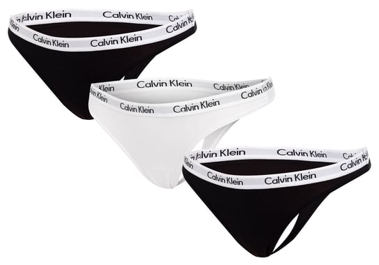 Calvin  Klein Majtki Stringi Damskie 3 Pary Black/White Qd3587E Wzb M Calvin Klein