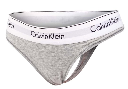 CALVIN  KLEIN MAJTKI STRINGI DAMSKIE GREY 0000F3786E 020 - Rozmiar: L Calvin Klein