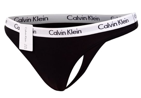 CALVIN  KLEIN MAJTKI STRINGI DAMSKIE THONG BLACK D1617E 001 - Rozmiar: M Calvin Klein