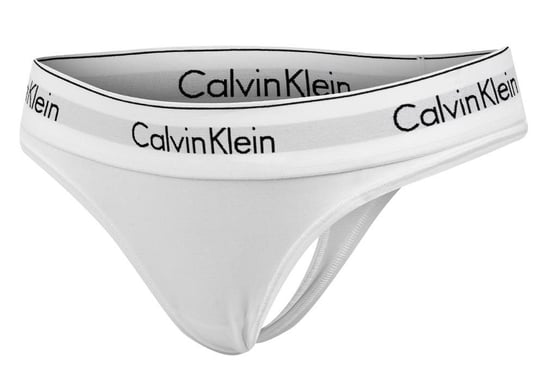 CALVIN  KLEIN MAJTKI STRINGI DAMSKIE WHITE 0000F3786E 100 - Rozmiar: L Calvin Klein