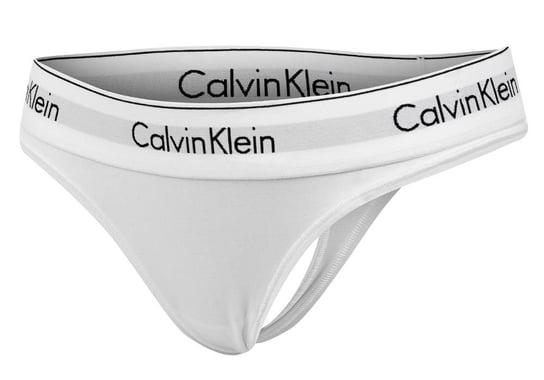 CALVIN  KLEIN MAJTKI STRINGI DAMSKIE WHITE 0000F3786E 100 - Rozmiar: M Calvin Klein